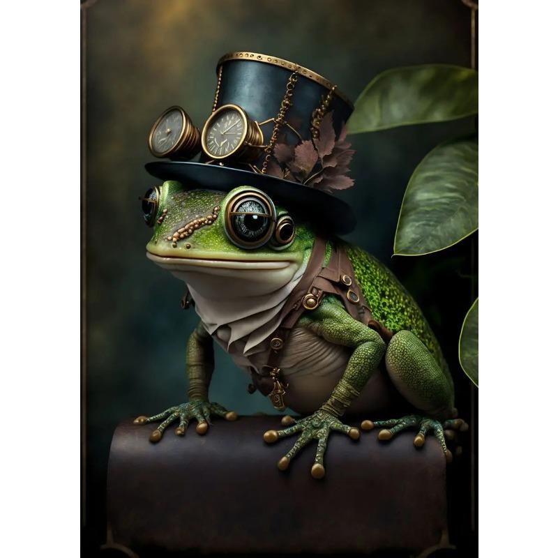 Винтажный Стимпанк Кот Город Ретро Животные Сова Ворон Лягушка Обезьяна Настенное Искусство Постеры Холст Живопись Принты Картинки Декор для Дома Комнаты