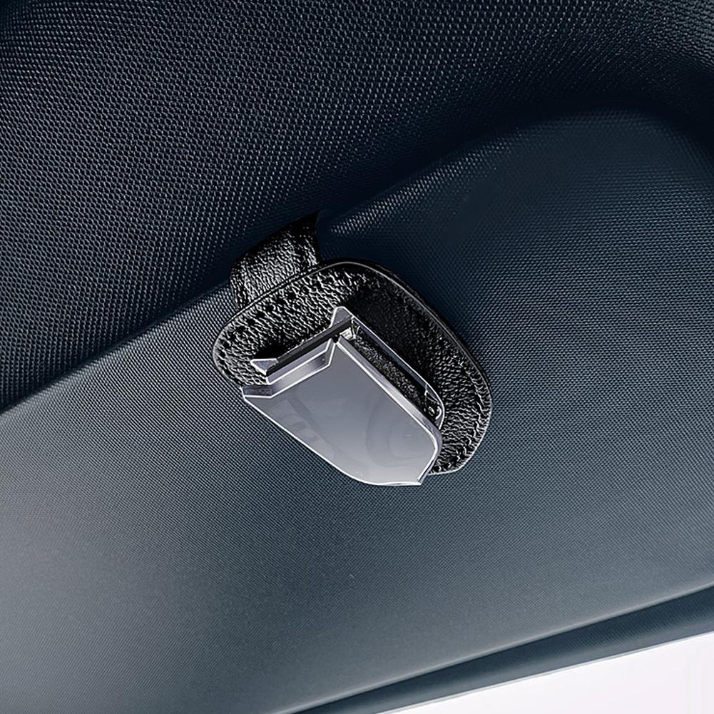 Мини-зажим для солнцезащитных очков, зажим для хранения билетов, держатель для очков на солнцезащитный козырек автомобиля, аксессуары для салона из искусственной кожи