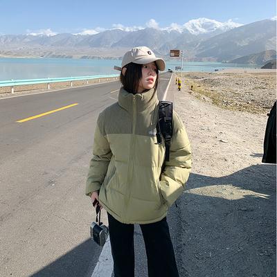 Вельветовая хлопковая куртка женская 2025 новая зимняя укороченная куртка контрастная строчка парная стеганая куртка толстая хлопковая куртка