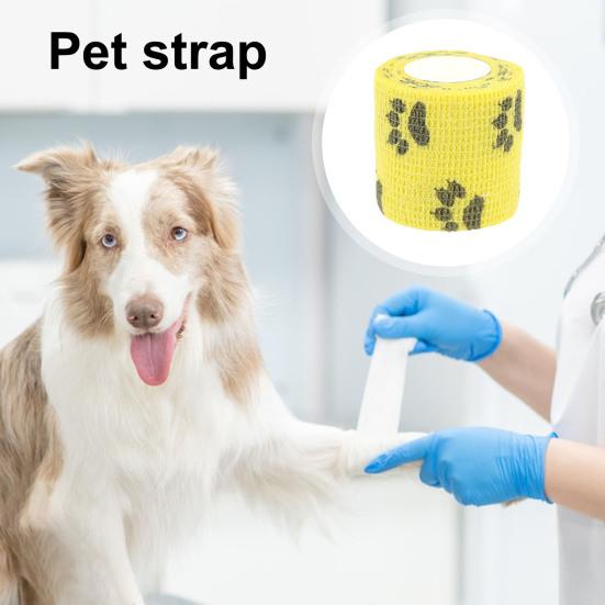 12 рулонов ремней для домашних животных с рисунком когтей, самоклеящиеся повязки, дышащие эластичные повязки для домашних животных для собак, кошек, когтей, растяжений, отеков