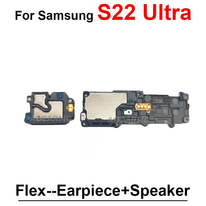 Для Samsung Galaxy S22 Ultra S22U Нижний Динамик Звонка + Слуховой Динамик Гарнитуры Шлейф Запасные Части