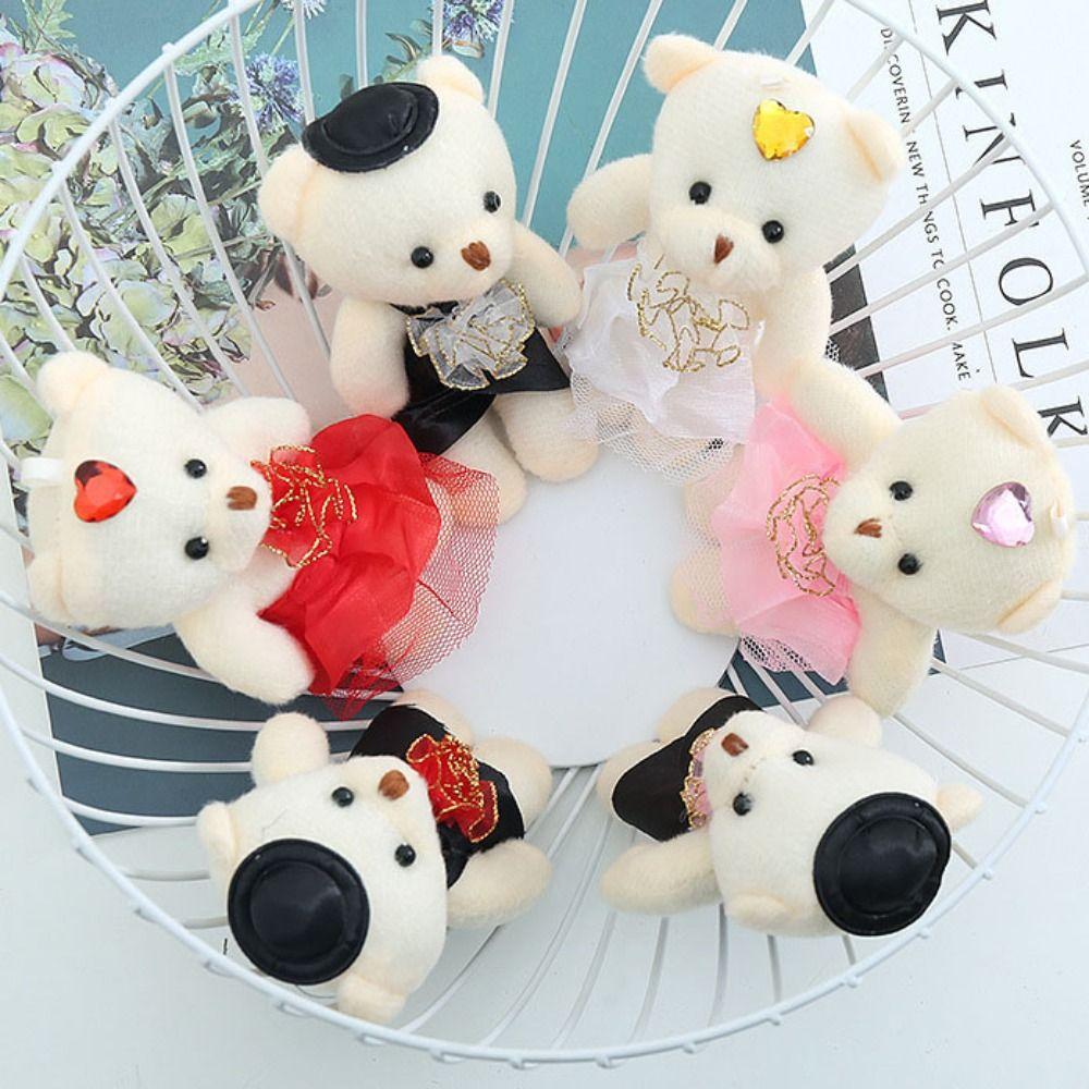 12pcs/bag Plush Animal Mini Bear Flower Bouquet Cartoon Cartoon Bouquet Doll Graduation Gifts