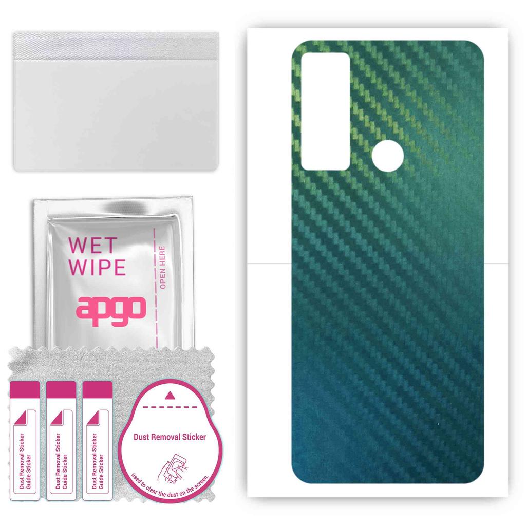 apgo Защитная наклейка-скин для задней панели, совместимая с TCL 20 R 5G, Пленка-обертка, Фольга, Винил - Узор Карбон Хамелеон CAKA1