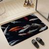 Animal A Koi Floor Mat Eco  Flannel Doormat Non Slip Odorless Indoor Floor Rug Soft Short Plush Home Mat