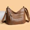 Soft Leather Multi-pocket Women's Bag New Shoulder Messenger Bag Women's Backpack Medium Mother Bag