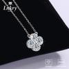 Lnkry 3mm 0.1ct Moissanite Necklace Certified 925 Silver Lucky Clover Flower Pendant Necklace For Women Jewely