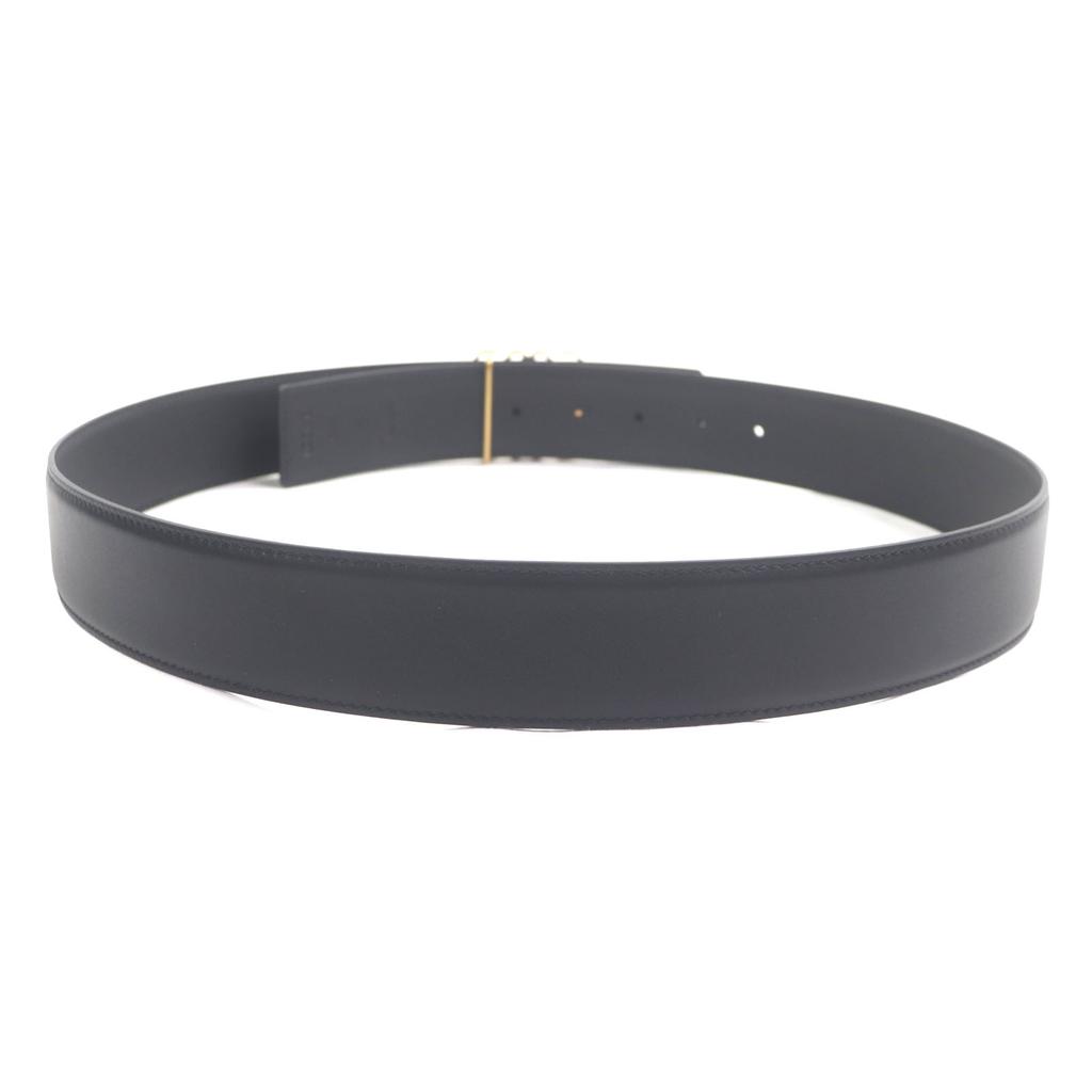 Безупречный ремень LOEWE Пряжка Anagram Унисекс черная кожа мужской Б/у