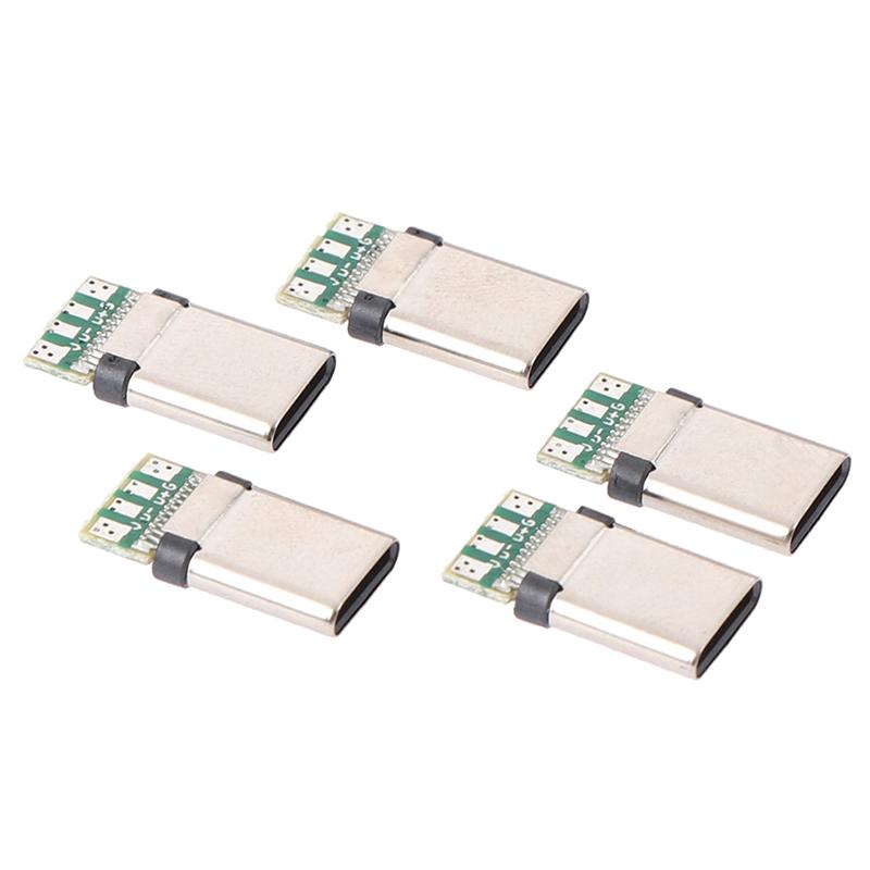 5шт USB 3.1 Тип C Мужской DIY Разъем для пайки Разъем Прикрепленный ПК Плата