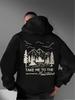 Men's Back Landscape Printed Hooded Sweatshirt - American Retro Style, Simple Elegant Suitable for Daily Wear in Autumn Winter.