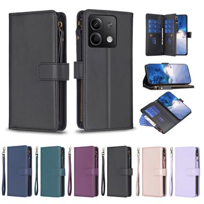 Роскошный 9-держатель для карт, карман на молнии, магнитная застежка, подставка, противоударный кожаный флип-чехол для Motorola Moto E13 G73 G14 G13 G23 G53 Edge 40 5G