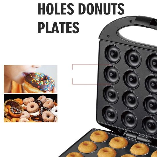 Мини-машина для изготовления пончиков, пищевая антипригарная поверхность, 16 отверстий, вилка европейского стандарта, можно мыть в посудомоечной машине, мощная, маленькая машина для изготовления пончиков, работающая по принципу Plug-Play