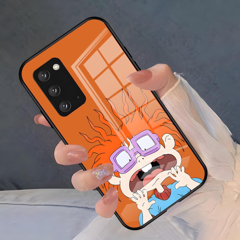Мультяшный чехол-R-Rugrats для телефона Samsung S26 S25 Plus S20 S20 Plus S22 Ultra S23 FE S21 Plus S21 Ultra Стеклянная крышка