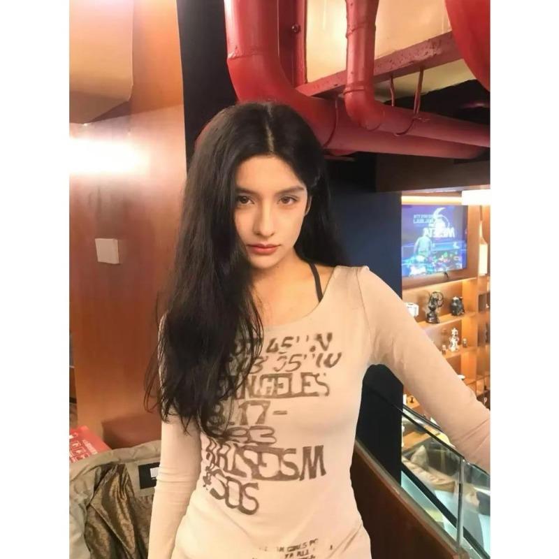 2KWEIRD Японская футболка Y2k с принтом букв, в стиле трэш 2000-х, с длинным рукавом, рубчатый топ, винтажная уличная одежда Харадзюку, американский ретро