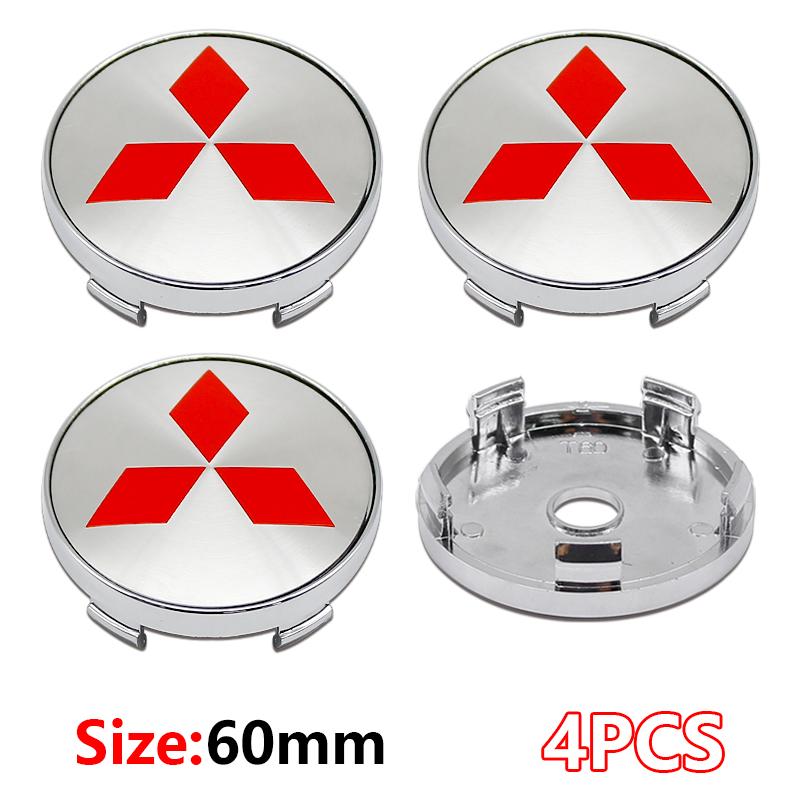 4 шт. 60 мм Наклейки на центральный колпачок колеса автомобиля, крышка диска для Mitsubishi Pajero Outlander XL Montero Lancer Triton l200 Galant