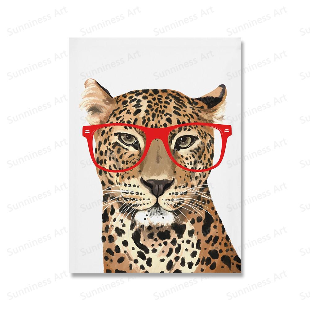 Сафари детеныши животных лев зебра в очках постеры холст картина детская настенная живопись печать детская комната фотографии скандинавский детский декор