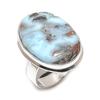 Натуральный ларимар ручной работы, ювелирное изделие из стерлингового серебра 925 пробы, кольцо, размер 7 m6D37