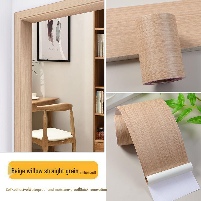 Самоклеящаяся отделочная полоса для ремонта дверной коробки с текстурой дерева