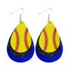 Baseball Leather Earrings, Football Football Basketball Leather Earrings