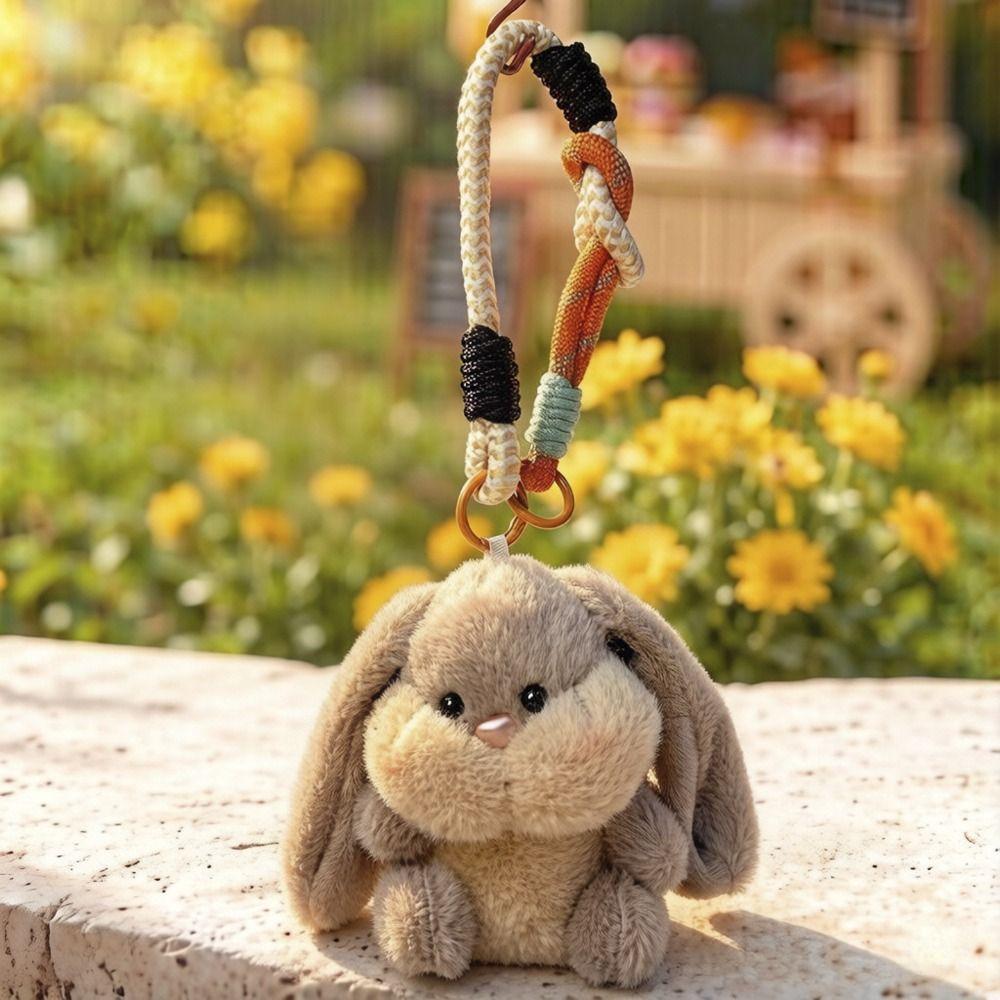 Soft Bunny Doll Pendant Long Ear Plush Keychain Doll Rabbit Plush Toy Bag Charms