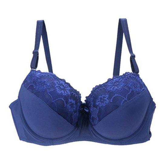 Женский бюстгальтер пуш-ап больших размеров, сексуальный, с цветочным кружевом, полностью покрывающий бюстгальтер на косточках, поддерживающий, повседневный бюстгальтер для большой груди