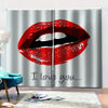 2023 Girl Fashion Window Curtains 3D Printed Sexy Red Lips Creative Abstract Pattern Curtain for Living Room Bedroom Decor Hook