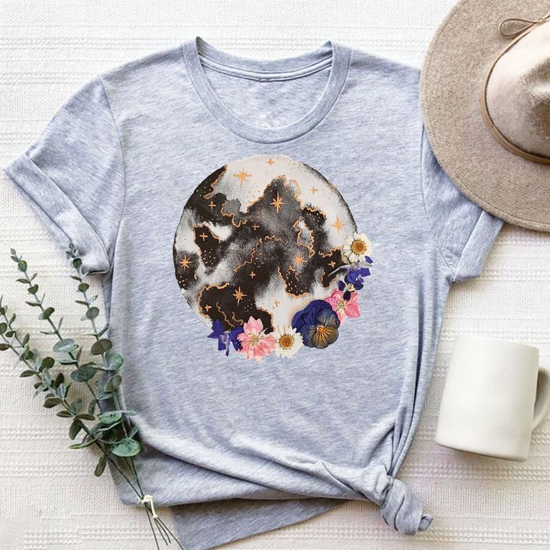 Одежда с акварельным цветком, повседневная футболка с коротким рукавом в стиле 90-х, милый стиль, женская футболка с принтом, модная футболка