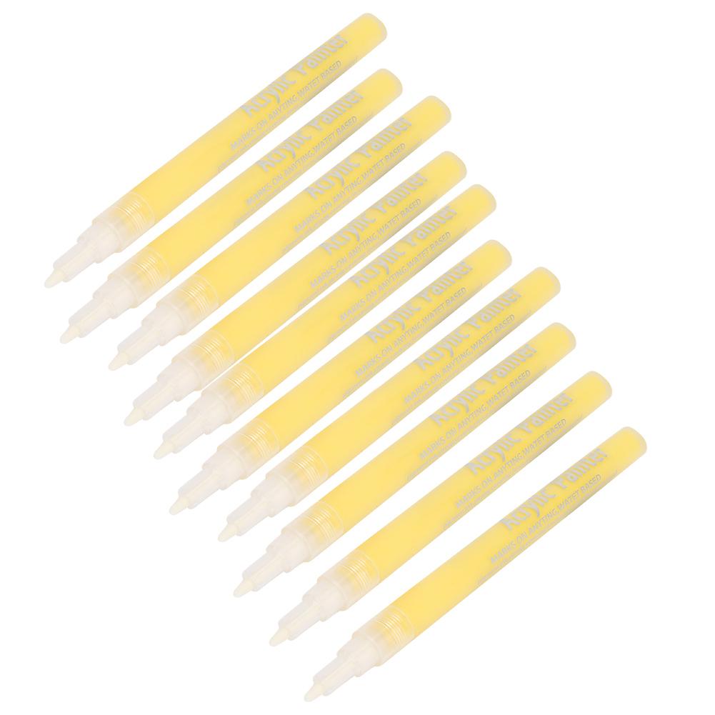 10pcs 1100M Acrylic Ink Art Markers Color Drawing Pens for Freehand Sketching DIY Rock Stone Porcelain Mug Glass Wood