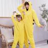 Детская желтая толстовка с капюшоном для взрослых, кигуруми, комбинезон, женский костюм с изображением животных, нарядная мягкая одежда для косплея в стиле аниме, одежда для сна для мальчиков и девочек, зимняя одежда