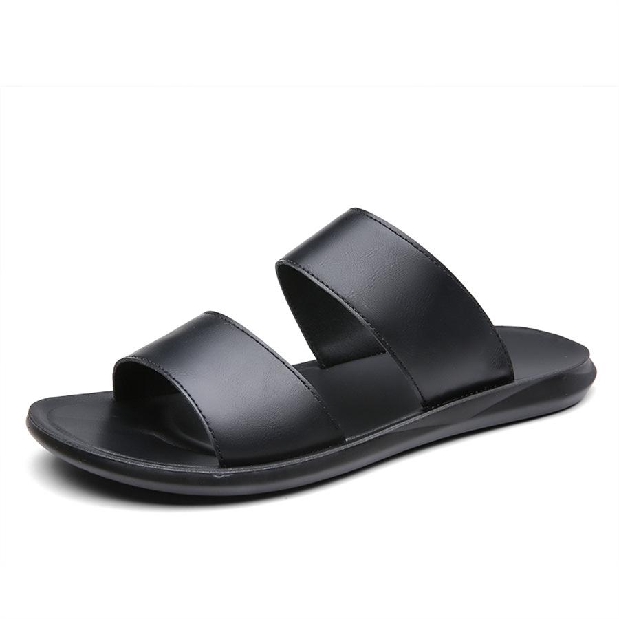 Гладиаторы Мода Мужчины Роскошный Бренд Искусственная Кожа Повседневные Шлепанцы Лето Новые Пляжные Шлепанцы Для Мужчин Нескользящие Плоские Сандалии