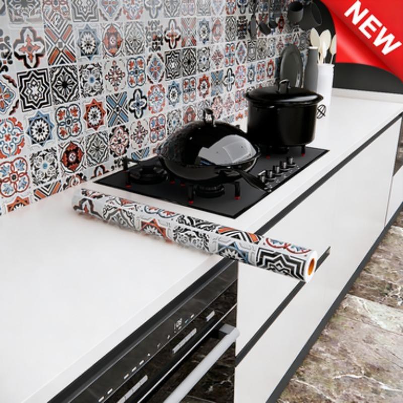 40*1M-3M-5M Self Adhesive Kitchen Backsplash Sticker Oil Proof Waterproof Heat Resistant Wall Decal for Stove Cabinet