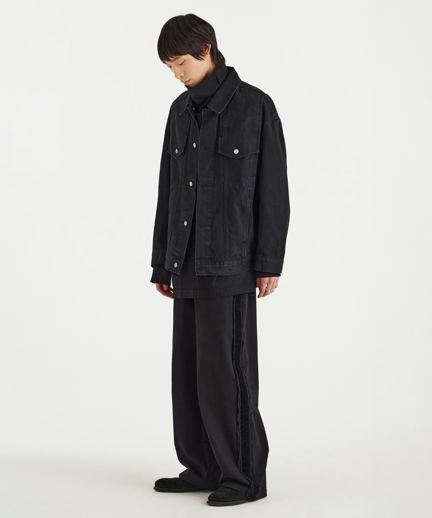 Youth Oversized Denim Trucker Jacket (Unisex) - Black