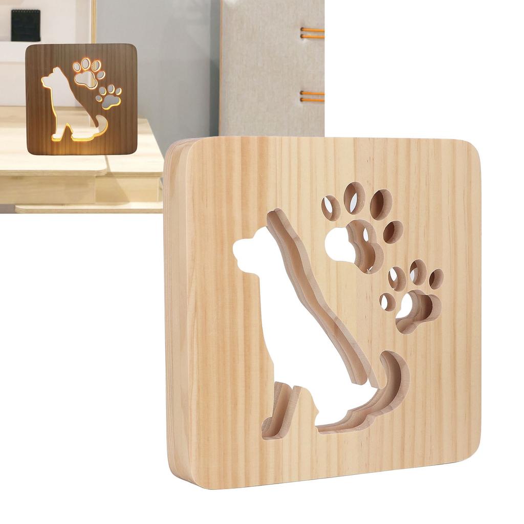 Ночной светильник для детской комнаты с милой собачкой, дизайн с полостью, мягкий, на 360 градусов, ночник с питанием от USB