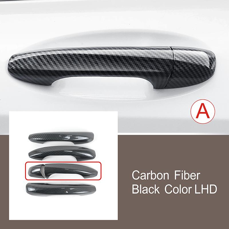 Exterior Door Handle Cover Sticker For Mercedes Benz A B C E GLC Class W177 W247 W205 W213 X253 LHD Carbon Color Car Accessories