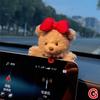 Car Interior Decoration Bear Screen Ornaments Cartoon Cute Bear Pendant For Car Central Control Display Decorative Accessories