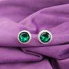 Зеленый Изумрудный Камень Стерлинговое Серебро Крючок Подвеска Сердечная Чакра Элегантные Серьги EE-147-9