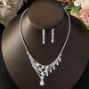 Bridal Accessories Necklace Rhinestones Zircon Wedding Dress Women'S Wedding Accessories Premium Two-Piece Set