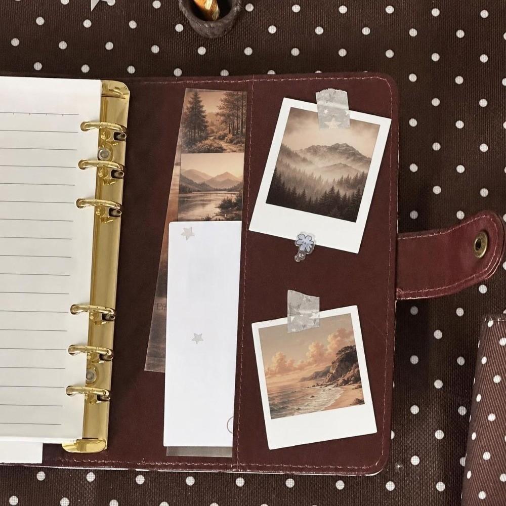 Polka Dot Print A7 Binder Notebook Snap Button Closure DIY Planner Book Diary Book  Students