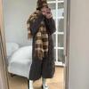 WTEMPO Женские осенне-зимние милые ветрозащитные шарфы в стиле ретро, элегантные, в клетку, с принтом в виде маленьких сердечек, рождественские, новогодние, теплые, с кисточками, подарки