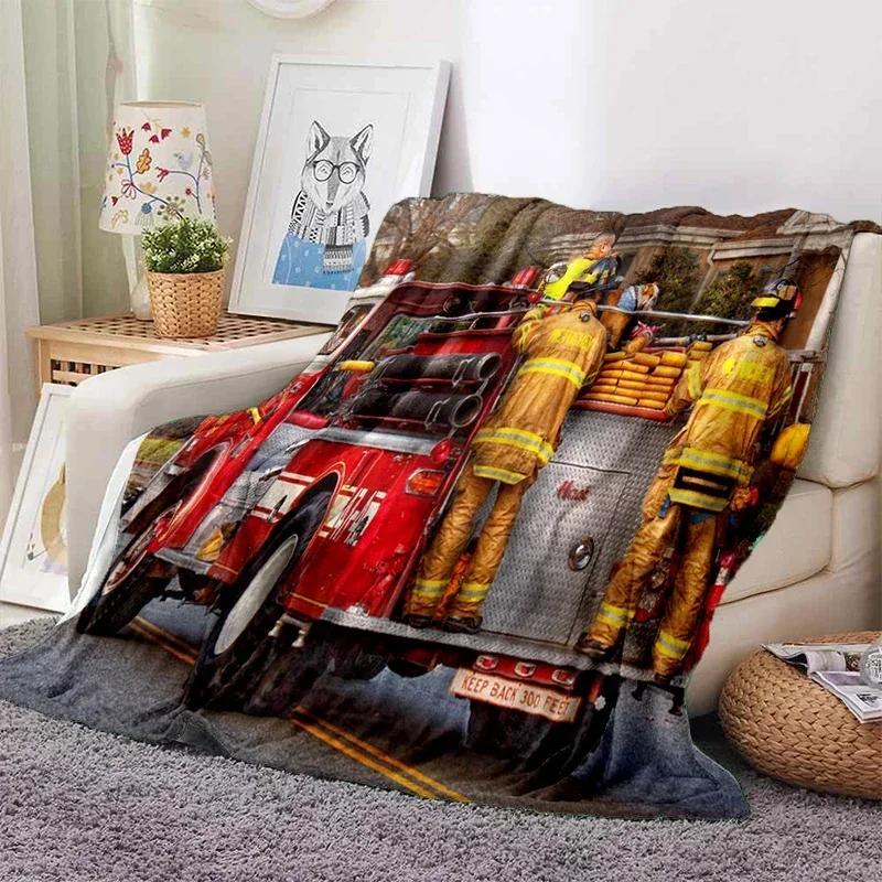 Throw Blanket Fleece Warm Cozy Soft for Couch Bed TV Firefighters Lightweight Fire Flannel hello kitty blanket coraline