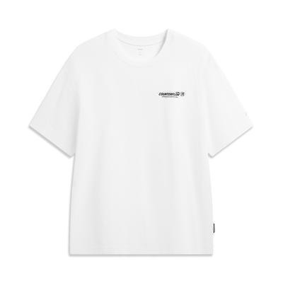 Li-Ning Уличная быстросохнущая прохладная с ощущением льда удобная свободная футболка с круглым вырезом и коротким рукавом унисекс белая ATSW045-1