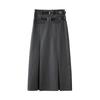 Юбка-миди с высокой талией для женщин, осенняя повседневная плиссированная длинная юбка трапециевидной формы, серая, черная, модная одежда в корейском стиле, женская Y2k