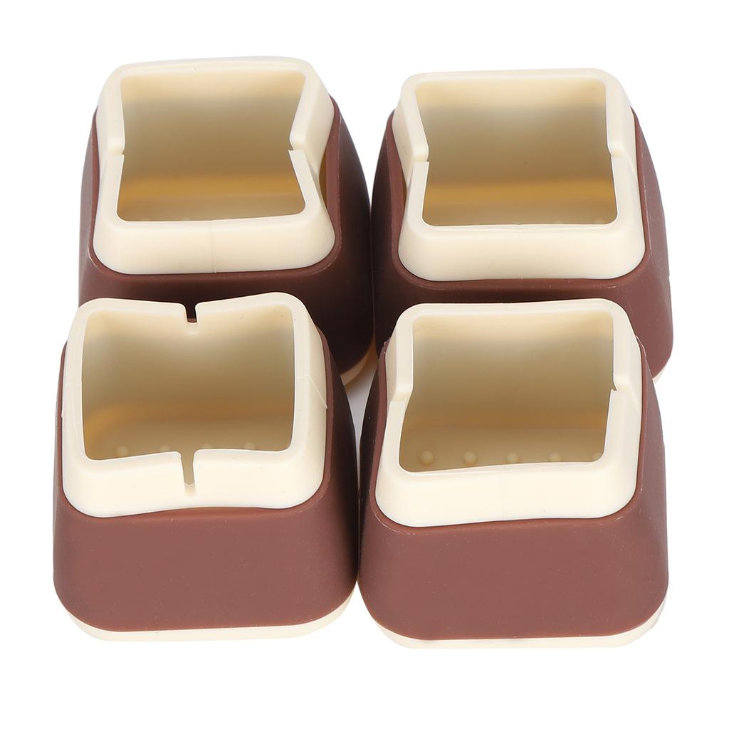 4Pcs Silicone Furniture Protectors 3.3x3.9x3.9cm NonSlip Chair Table Foot Covers Caps(Coffee )