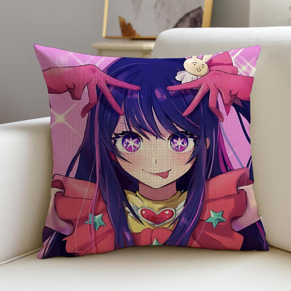 Popular OOshi no KoS Cushion Cover Breathable and skinfriendly linen pillowcase square removable and washable cushion