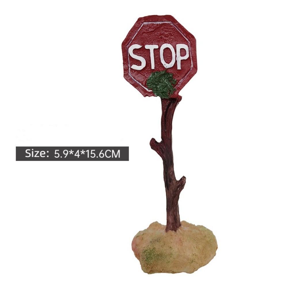 Artificial Aquarium Decoration Resin Aquarium Background Interesting Shark Warning Sign  Fish Tank