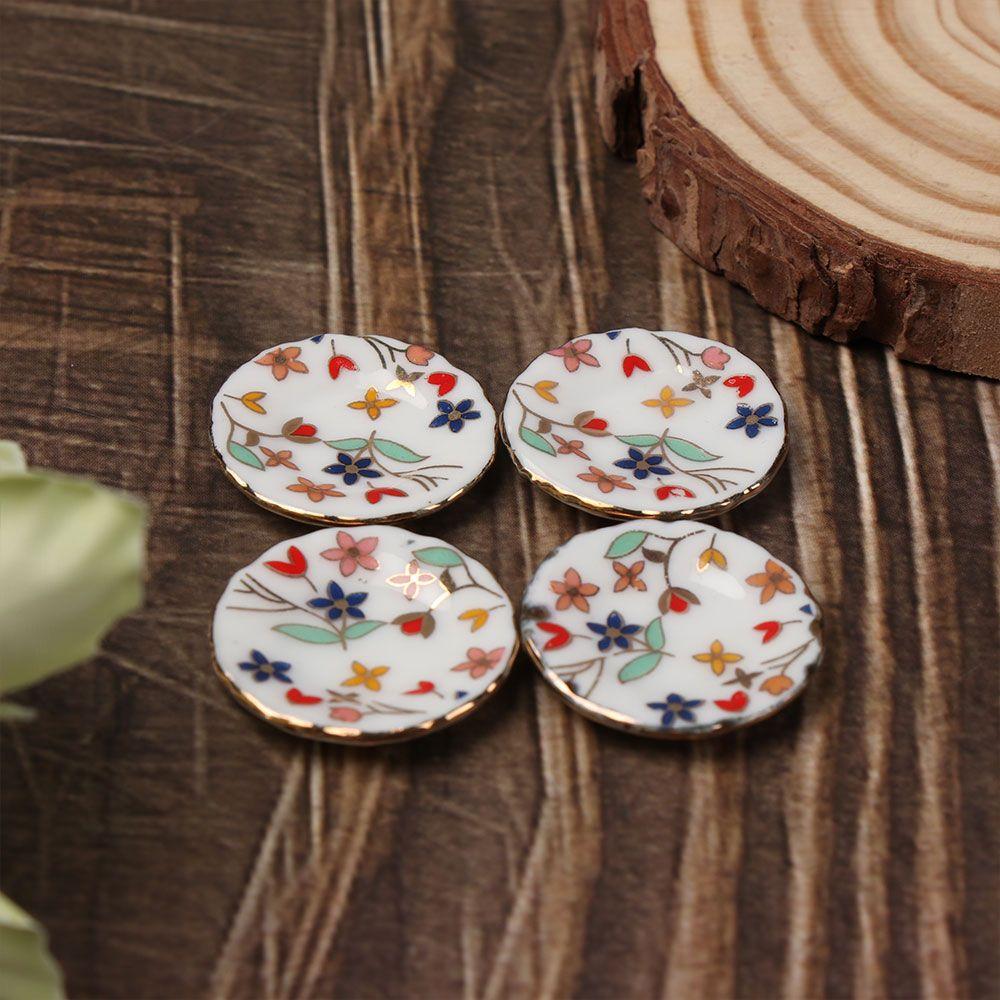 Подарок Маленькое Украшение для Дома Мини Чайный Сервиз Цветочный Узор Кухня Миниатюра Аксессуары для Кукольного Домика