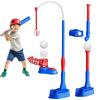 Набор для бейсбола EagleStone с автоматической подачей мяча, ручной подачей и 6 мячами. Идеально подходит для бейсбола, снятия стресса, игр на открытом воздухе. Подарок для мальчиков и учеников начальной школы.