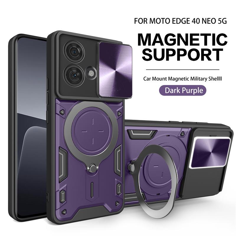 Чехол для Motorola Edge 40 Neo, защитное кольцо для камеры, подставка, чехол для телефона Moto Edge 40 Neo 5G, задняя крышка