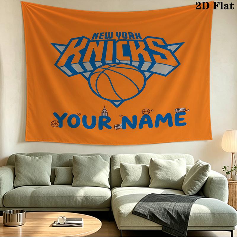 Custom Name New York Knicks Printed Tapestry – Wall Hanging for Bedrooms, Dorms, and Home Decor