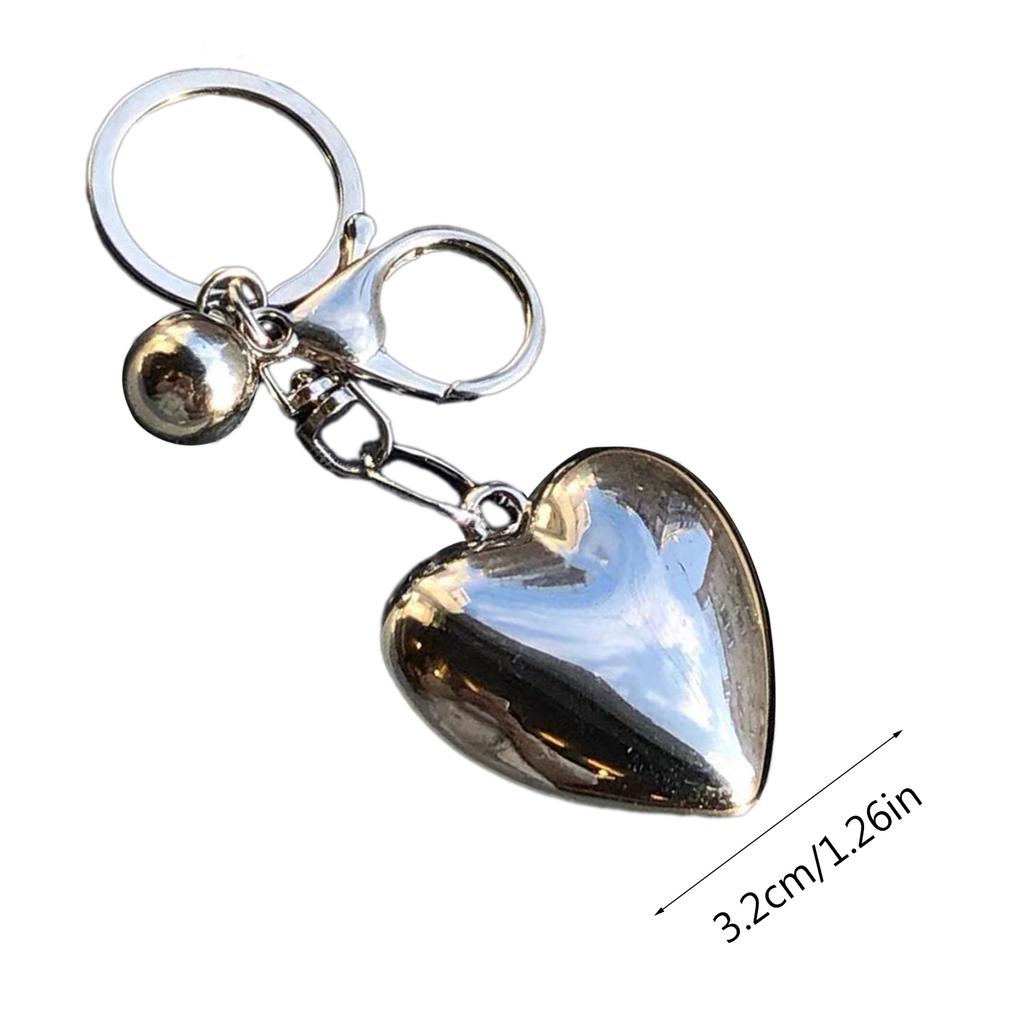 Exquisite Heart Keychain Big Hearts Bag Pendant Alloy Material Keyrings Perfect for Car Keys Bag Backpack Decoration