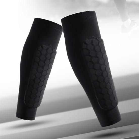 Футбольные щитки для детей, юношей и взрослых, компрессионный рукав для икр с сотовыми вставками, защитное снаряжение для футбола